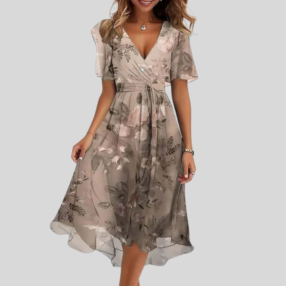 Relaxed Short Sleeve Midi Dress