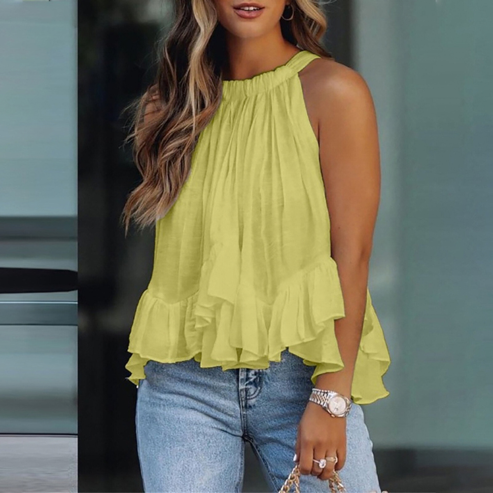 Ruffled Sleeveless Top