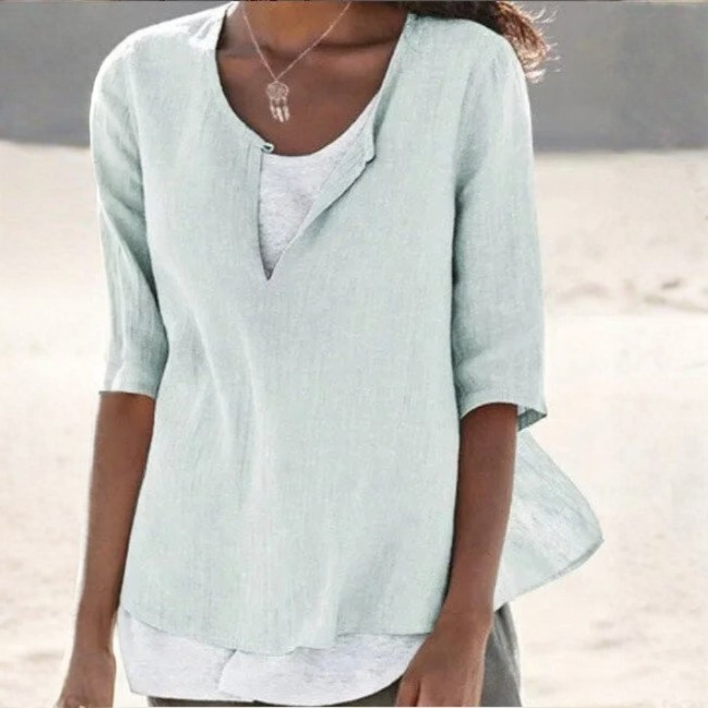 Flowing VNeck High Low Top