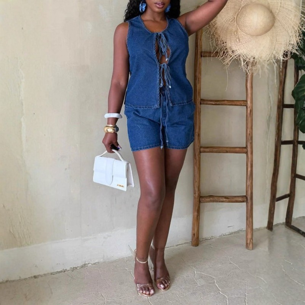 Sunny Tie Top Shorts Set