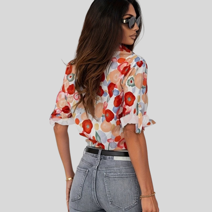 Floral Blouse Button Front