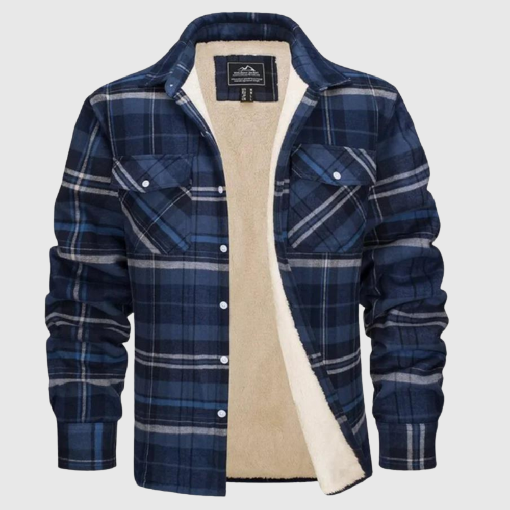 Warm Lined Plaid Casual Jacket
