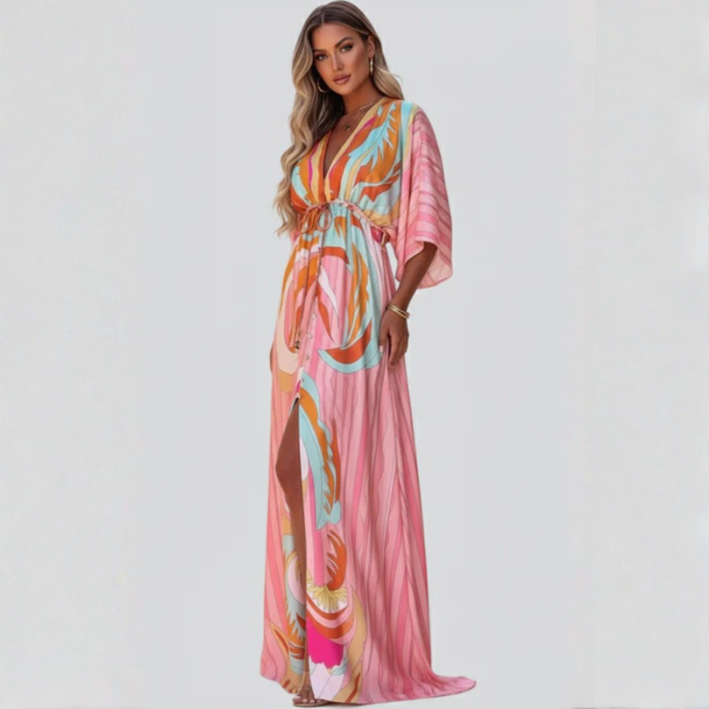 Abstract Print Maxi Dress