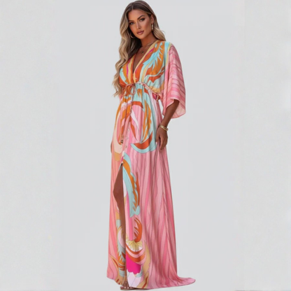 Abstract Print Maxi Dress