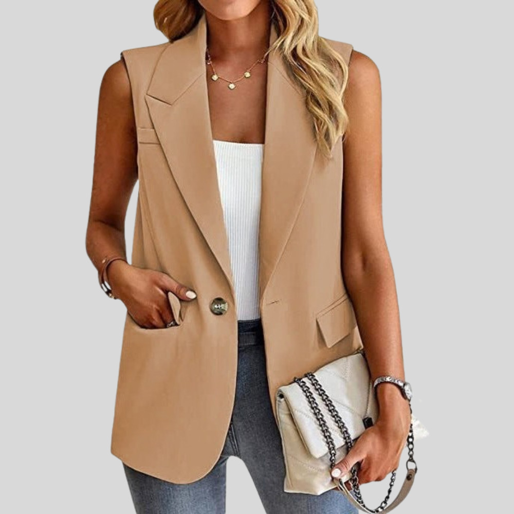 Polished Sleeveless Blazer Vest