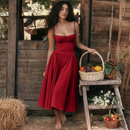 Sculpted Midi Dress Open Back