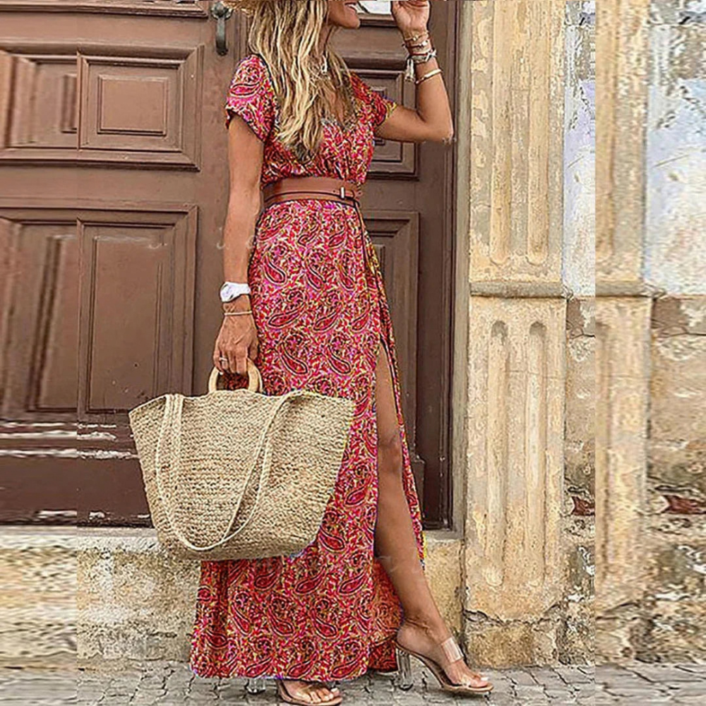 Airy Boho Print Maxi Dress
