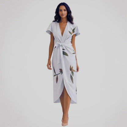 Floral Midi Wrap Dress