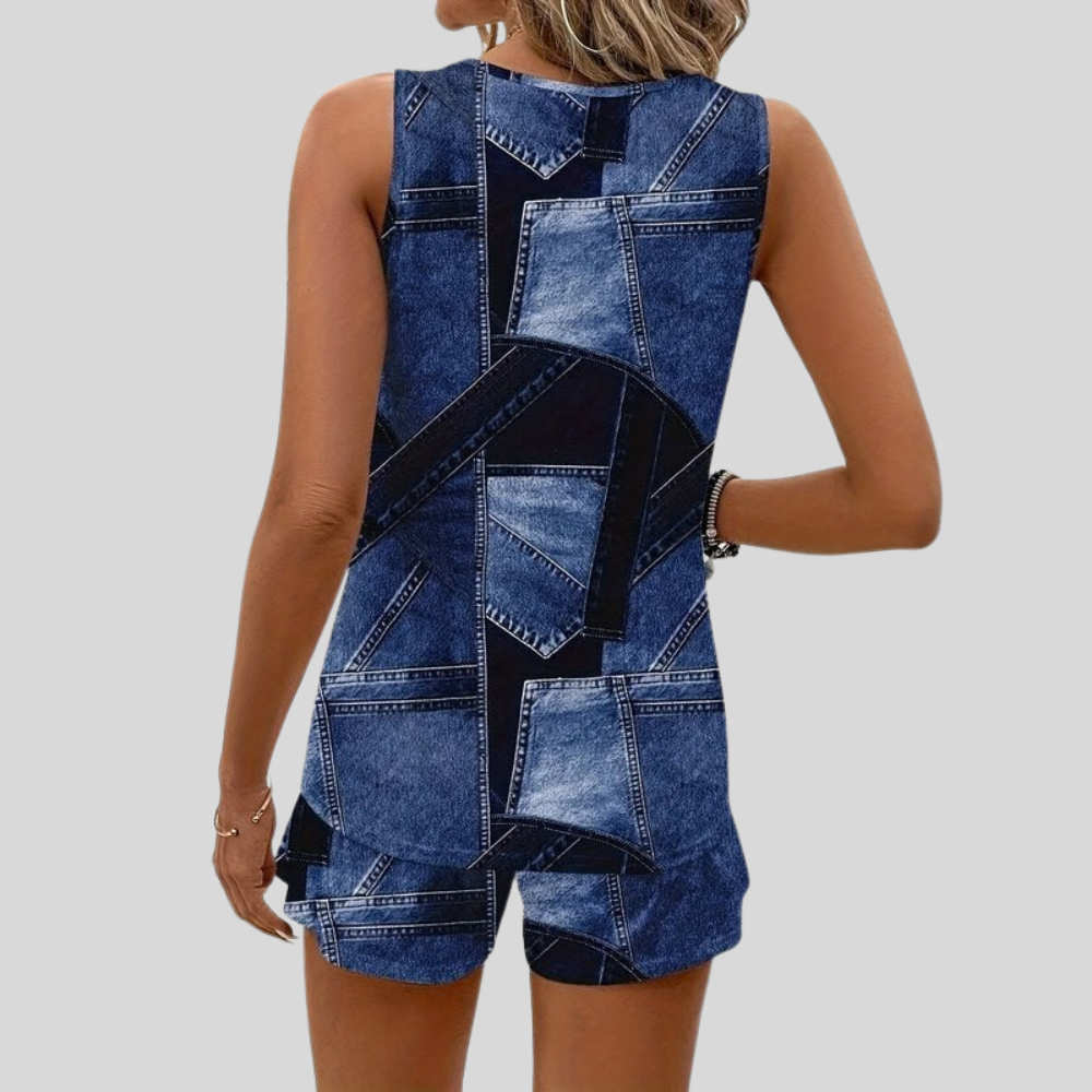 Airy Tartan Two Piece Set