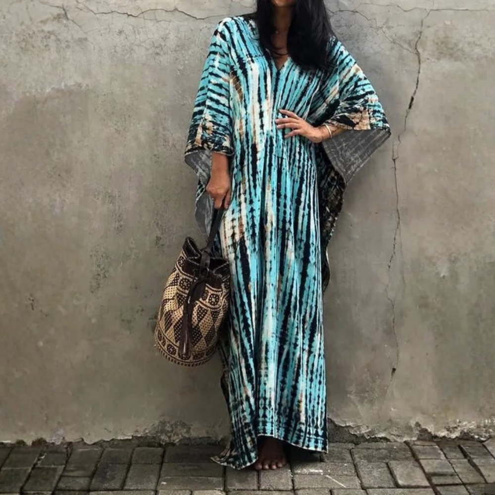 Airy Chiffon Caftan Maxi Dress