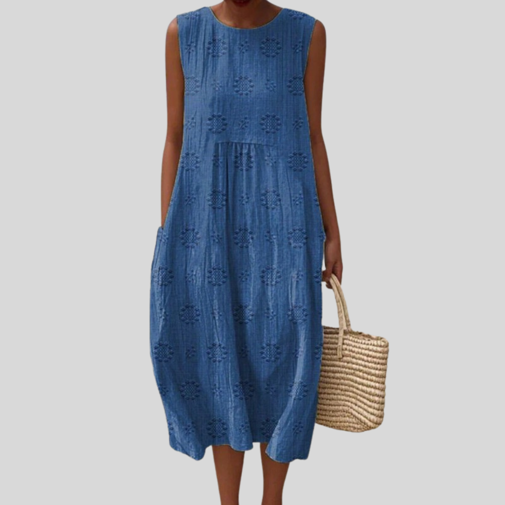 Embroidered Sleeveless Dress