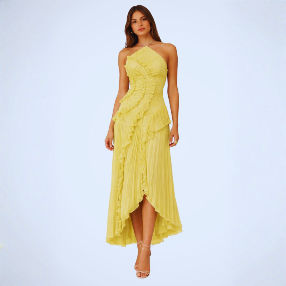 Radiant Halter Maxi Dress Backless