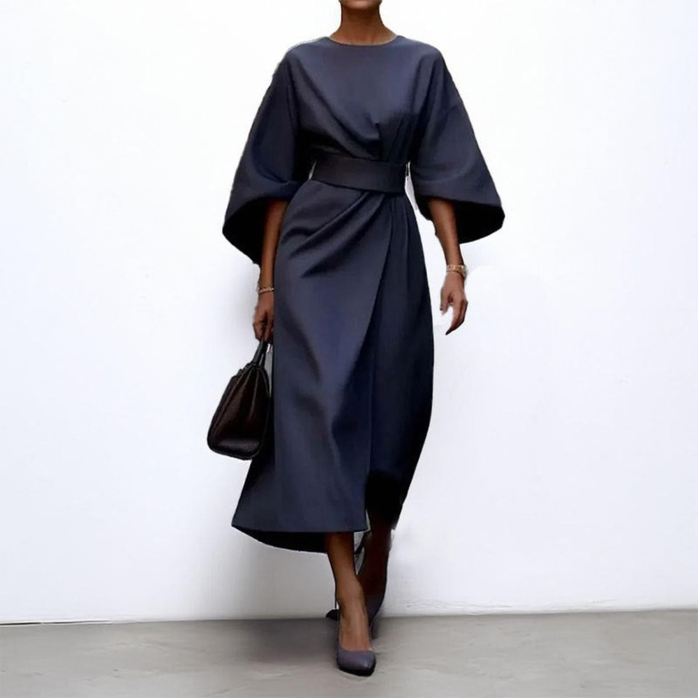 Graceful Belted Batwing Maxi Dress