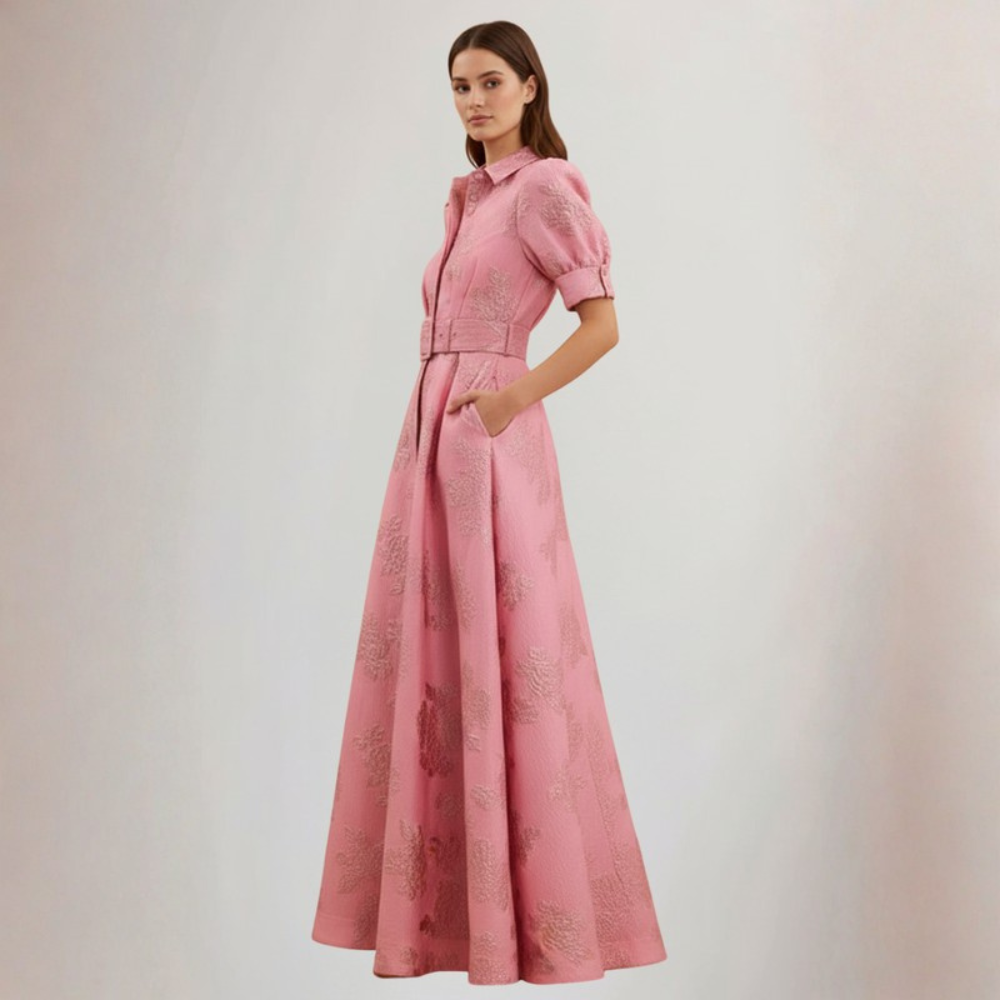 Floral Maxi Dress Button Front