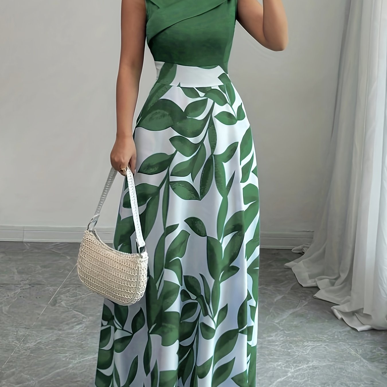 Blue Floral A Line Maxi Dress