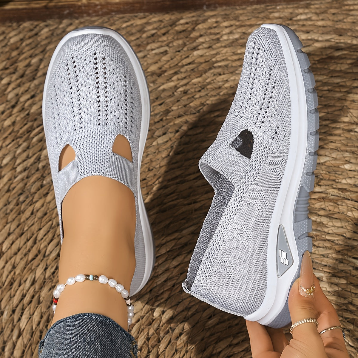 Breathable Knit Slip On Sneakers