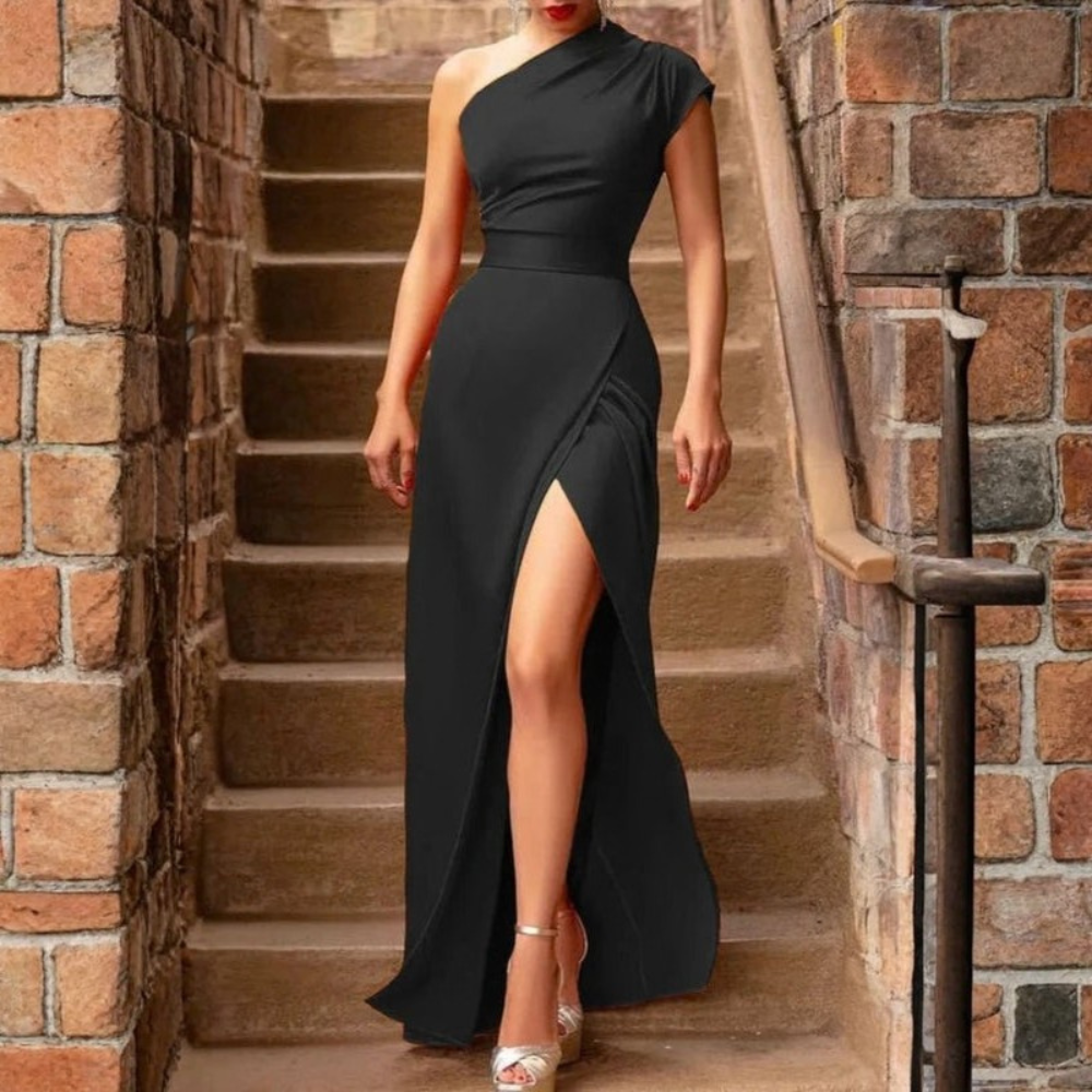 Sleek Asymmetrical Evening Dress