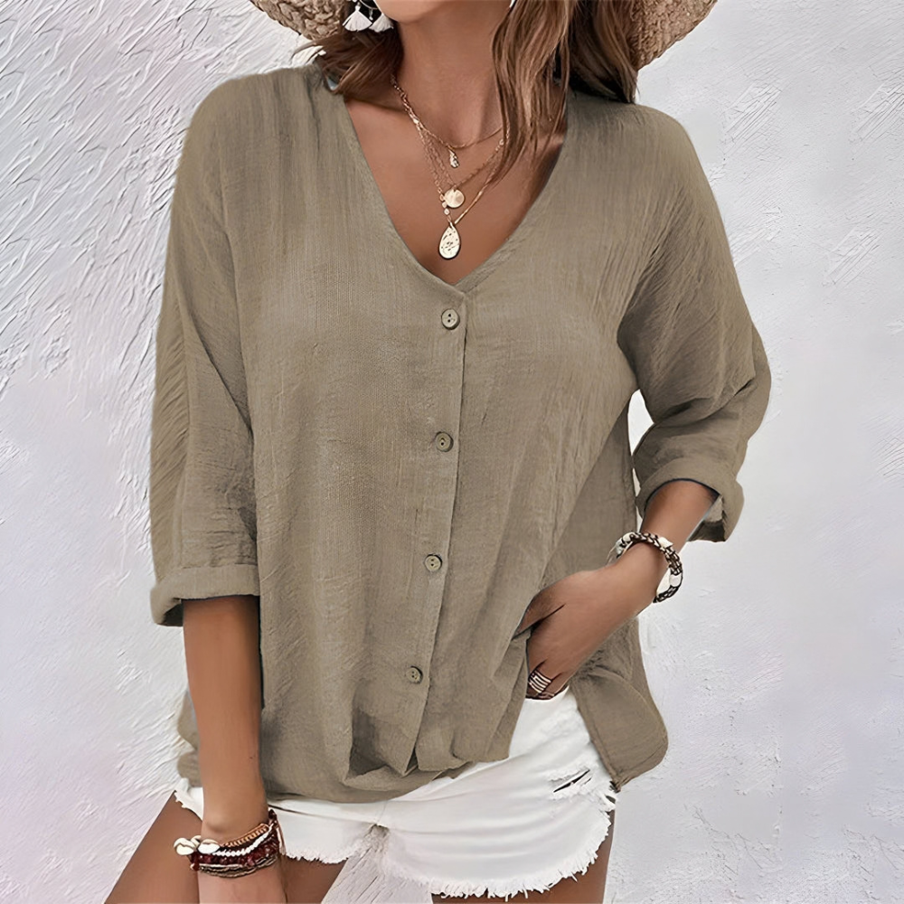 Relaxed Blouse V Neck