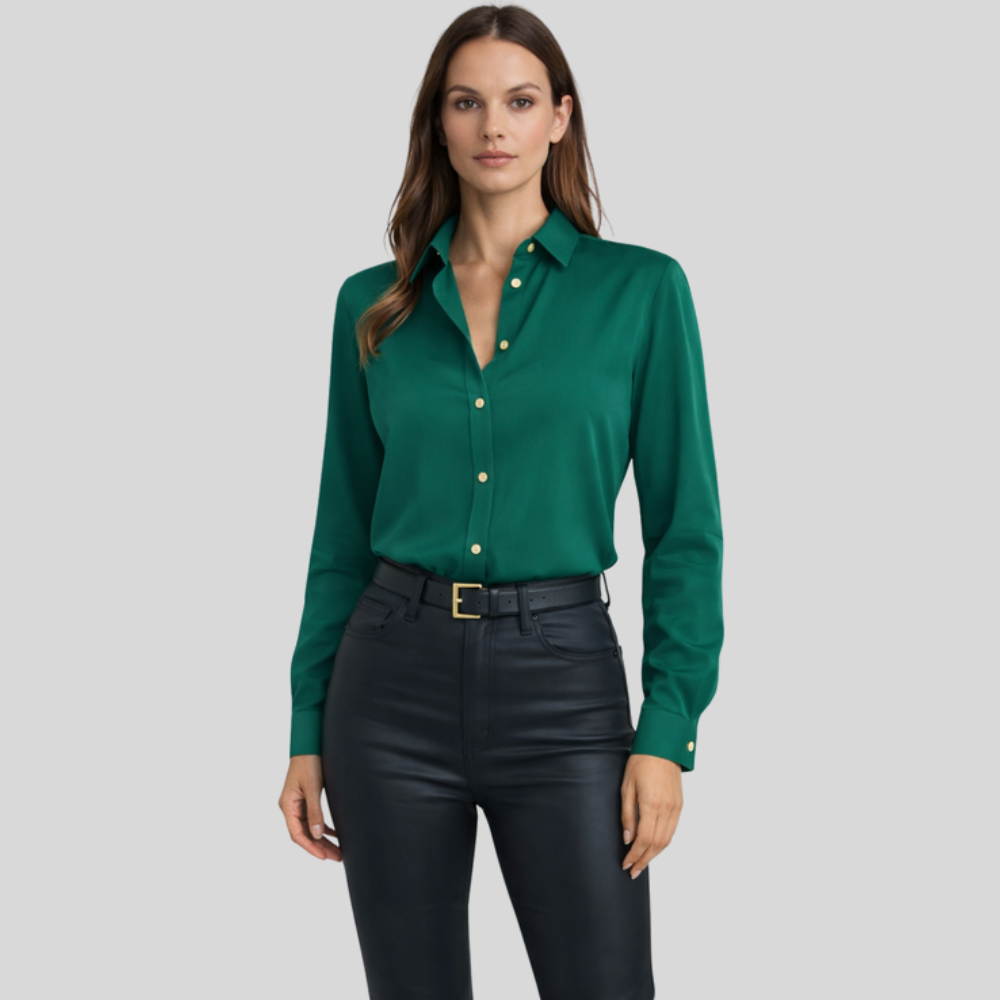 Relaxed Silk Blouse V Neck