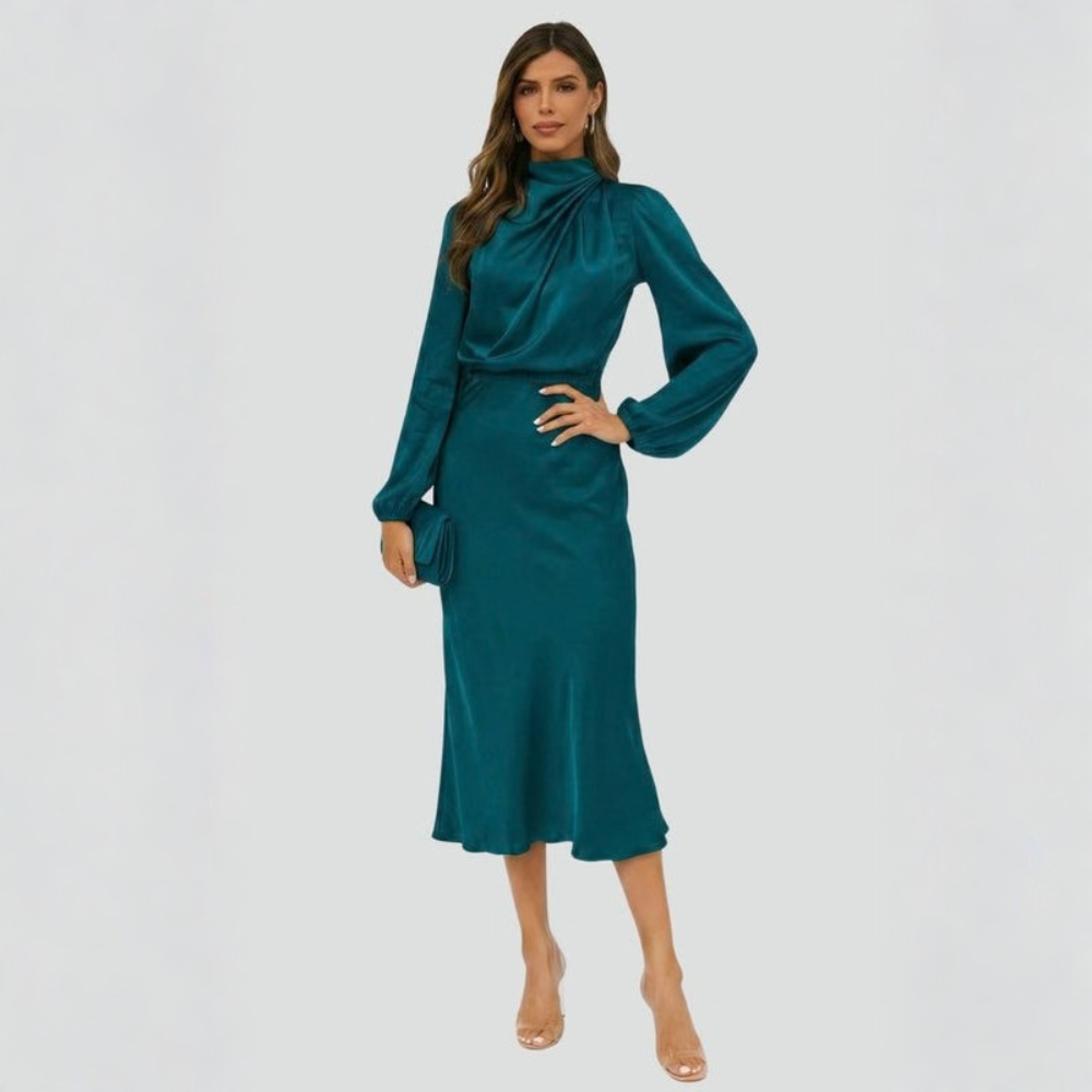 Graceful Midi Dress Long Sleeve