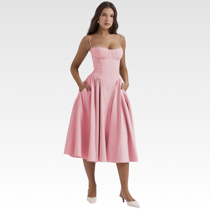 Sculpted Midi Dress Open Back