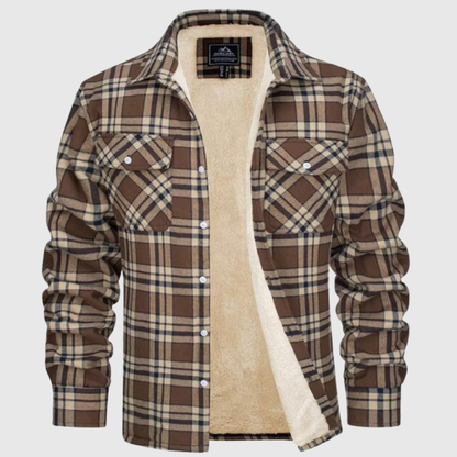 Warm Lined Plaid Casual Jacket