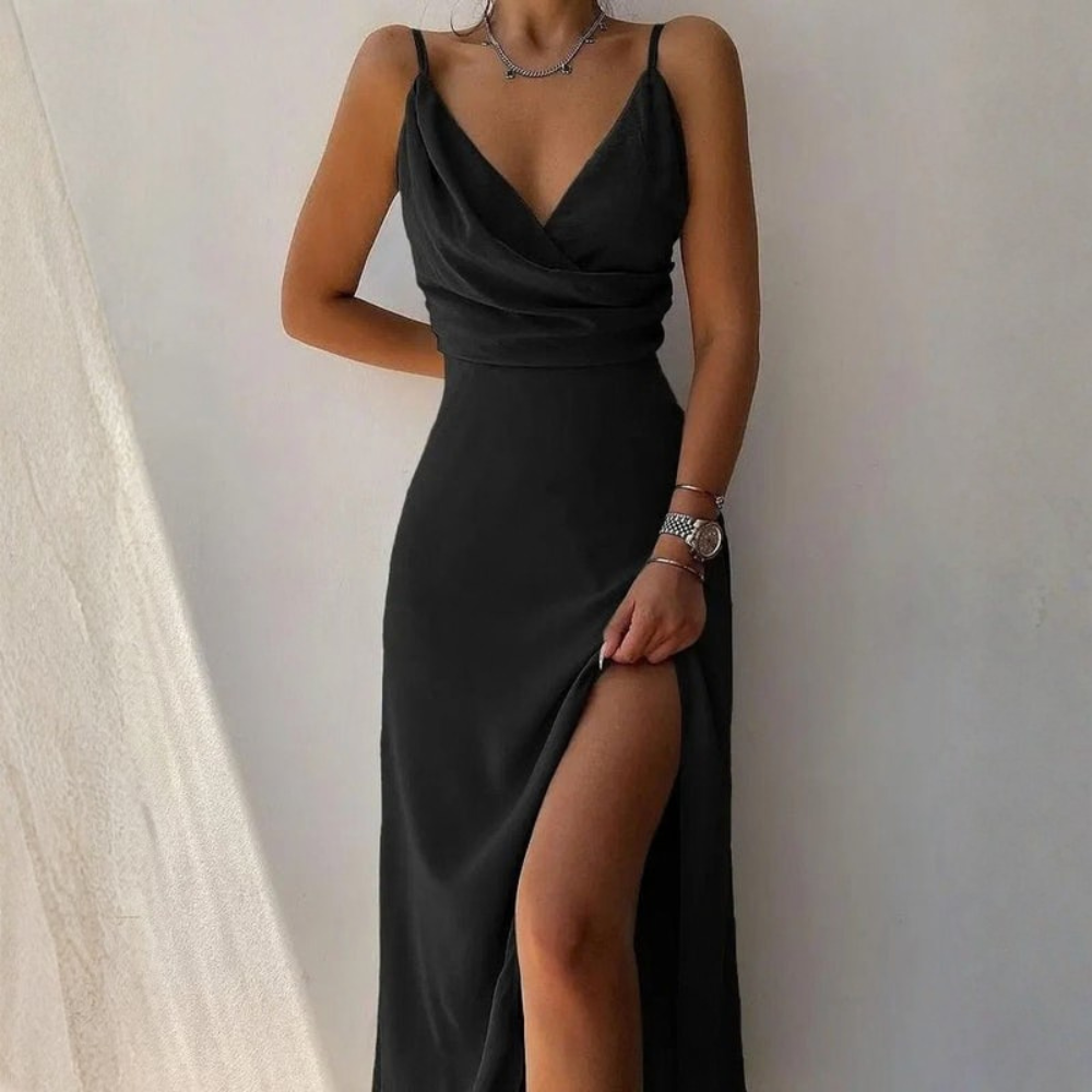 Floral V Neck Midi Dress