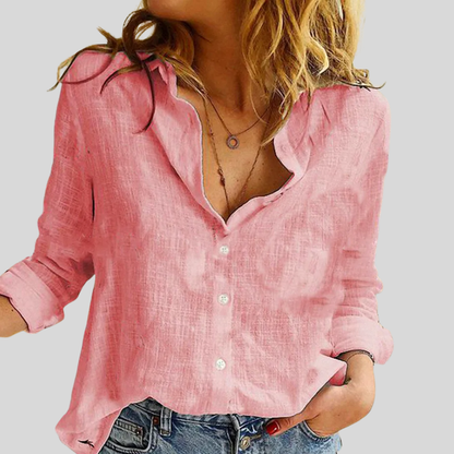 Chic Cotton Button Front Top