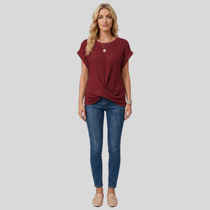 Airy Cotton Crew Neck Top