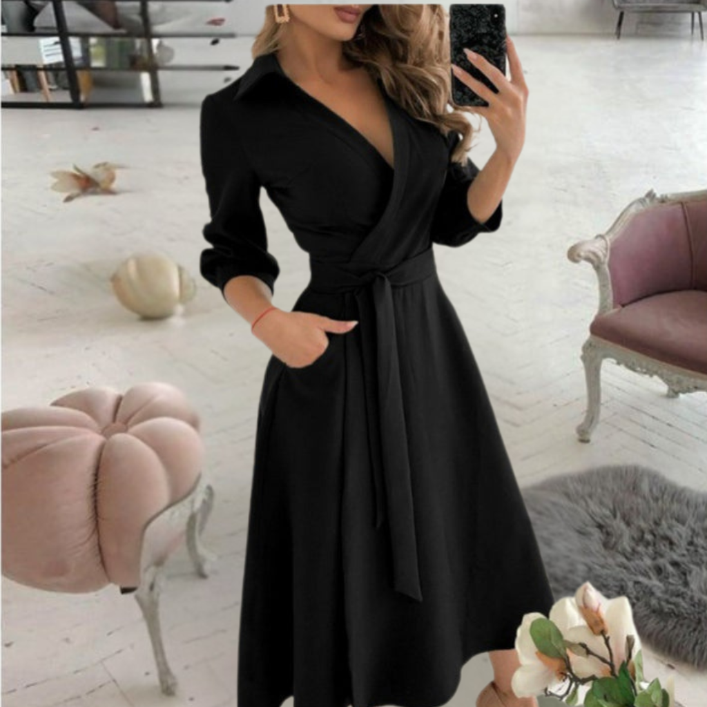 Graceful Tied Waist Midi Dress