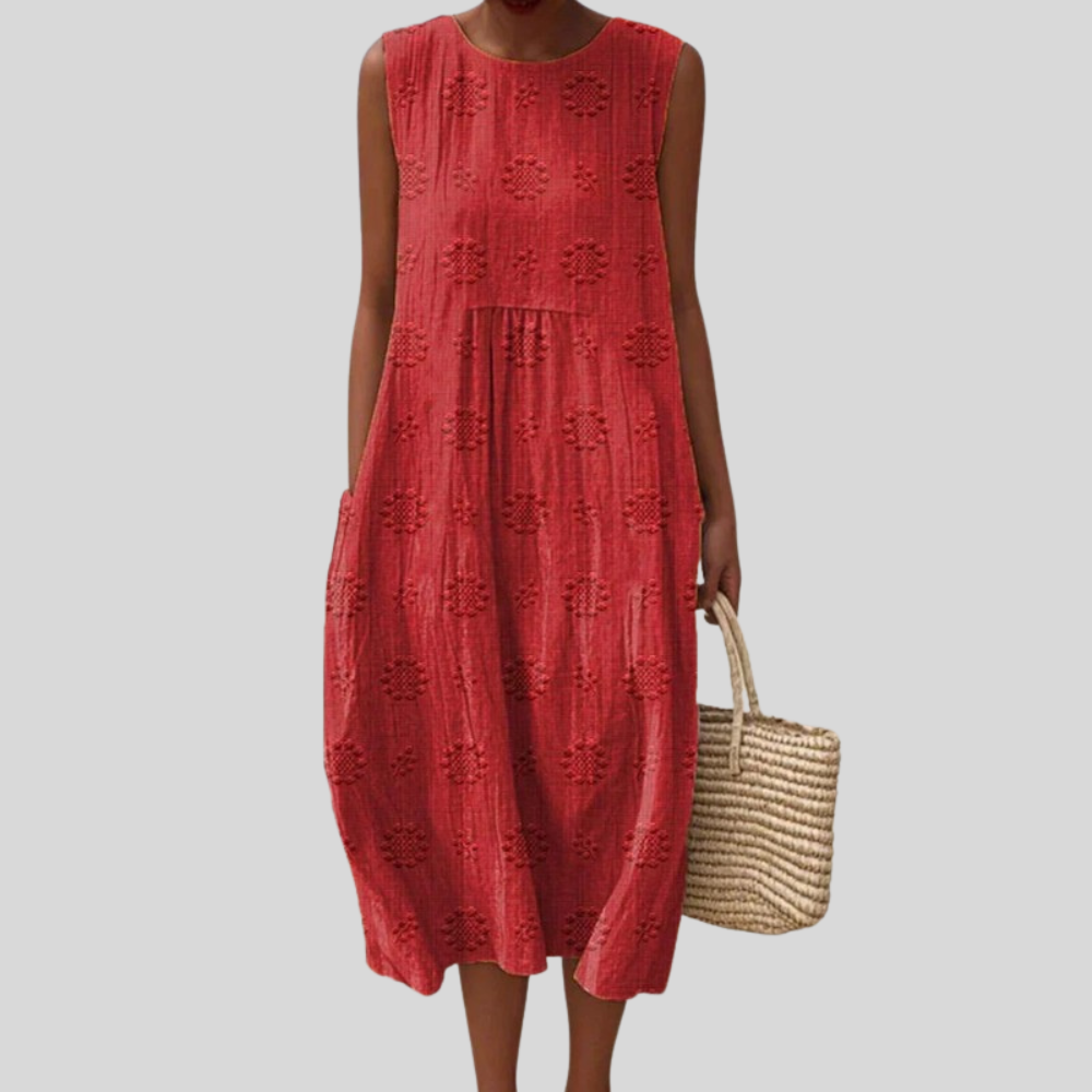 Embroidered Sleeveless Dress