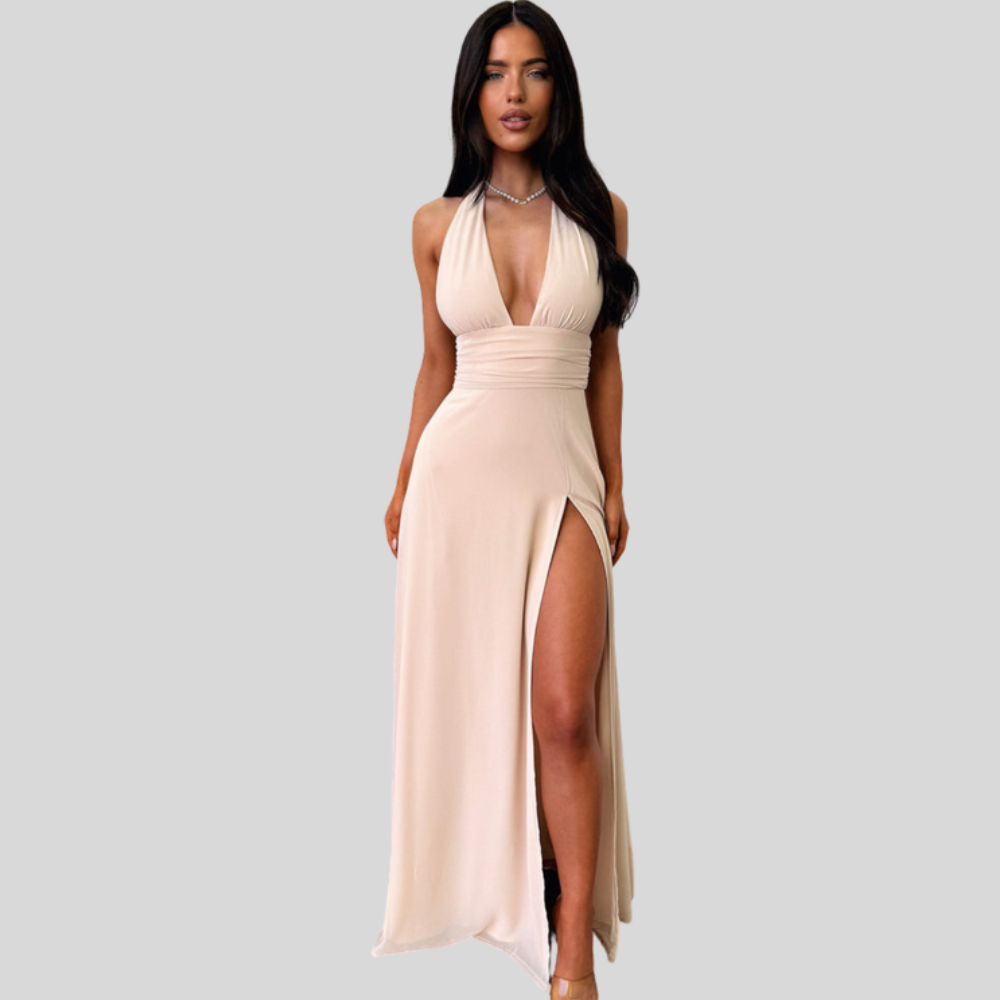 Sleek Maxi Dress V Neck