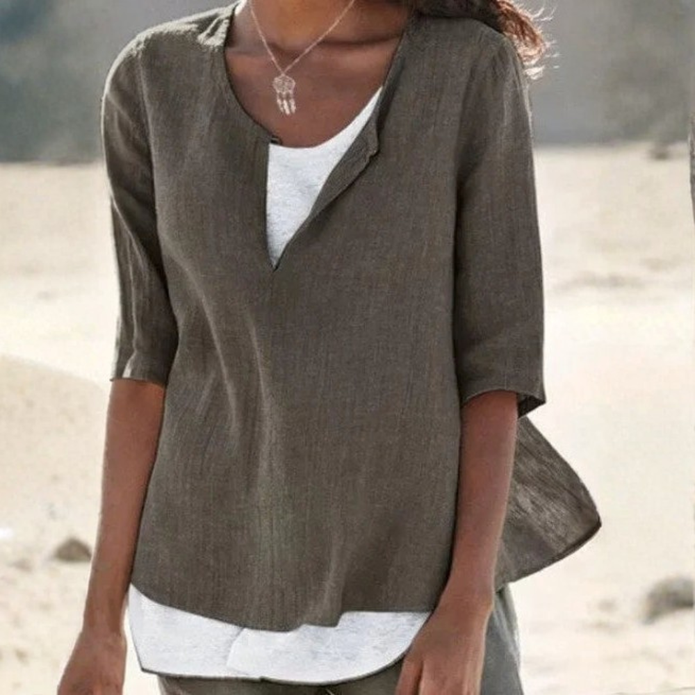 Flowing VNeck High Low Top
