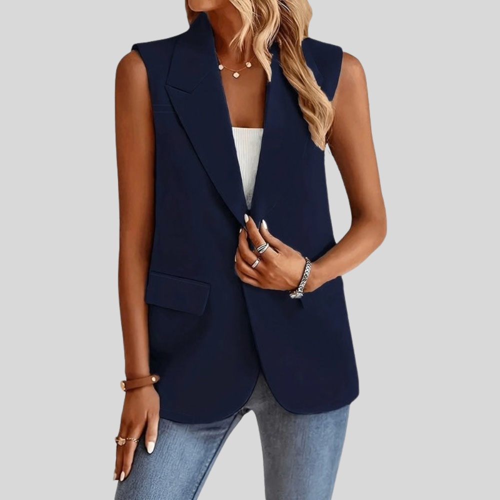 Polished Sleeveless Blazer Vest