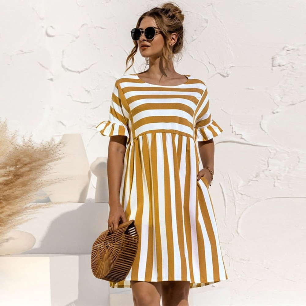Vintage Stripe Midi Dress