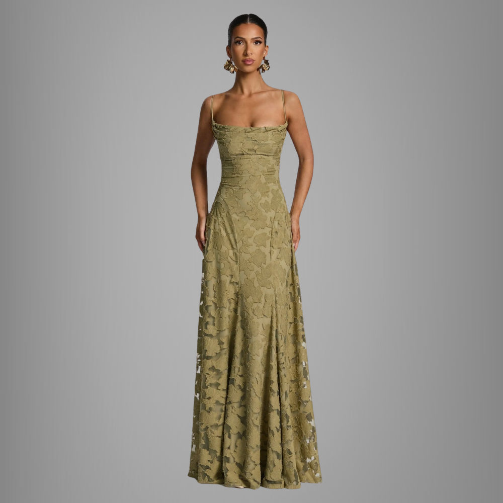 Fluid Draped Maxi Dress