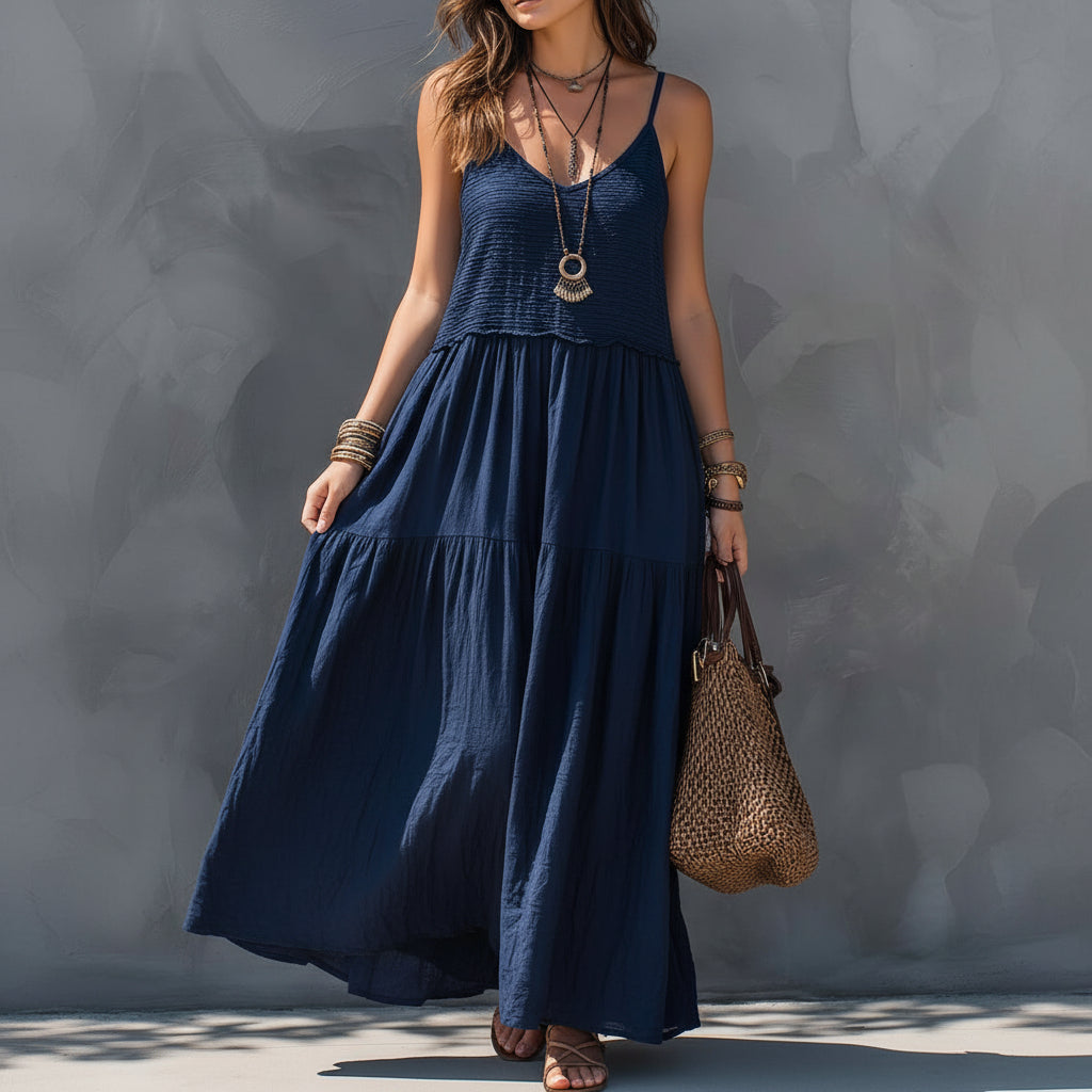 Bohemian Linen Maxi Dress