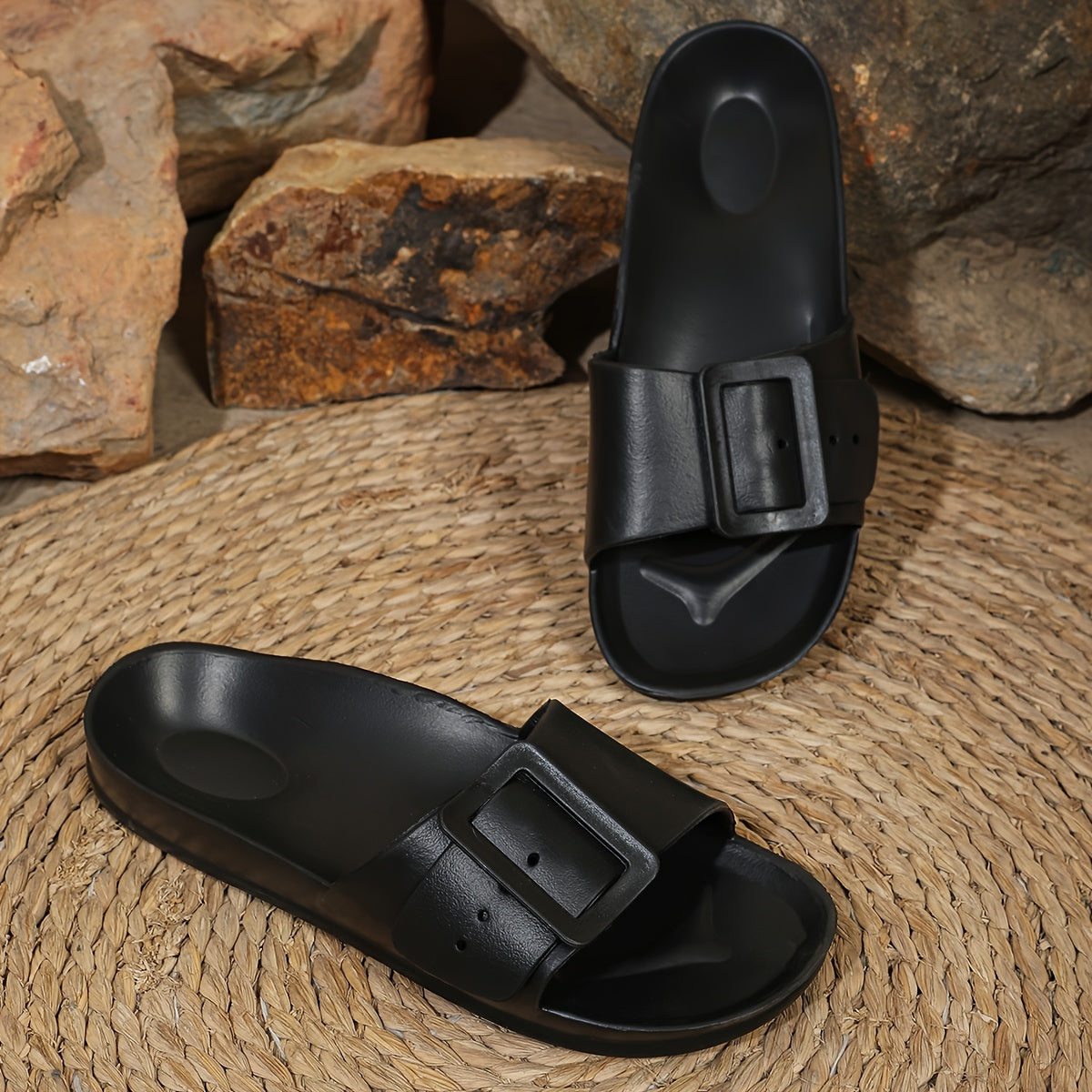 Buckle Soft Sole Slide Sandals