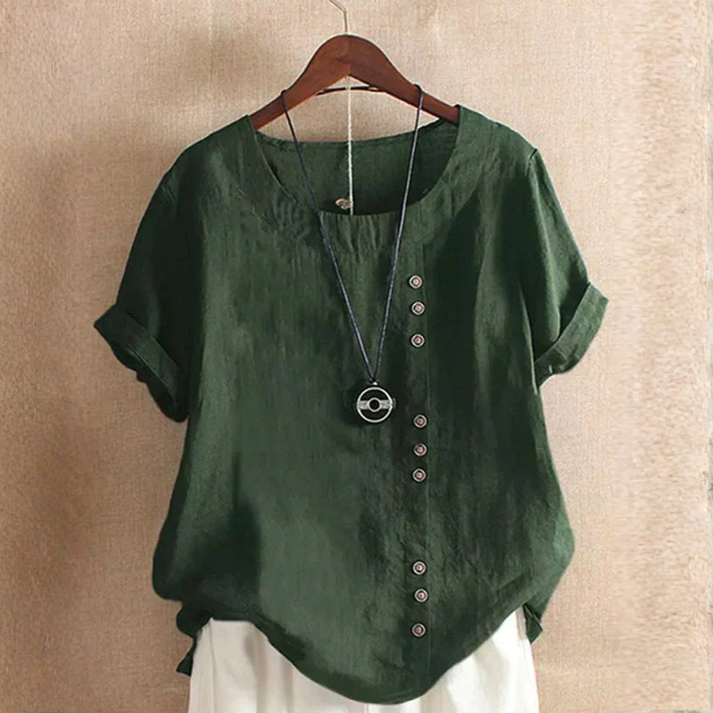 Effortless Cotton Blouse Round Neck