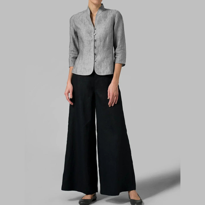 Sleek Blouse Stand Collar