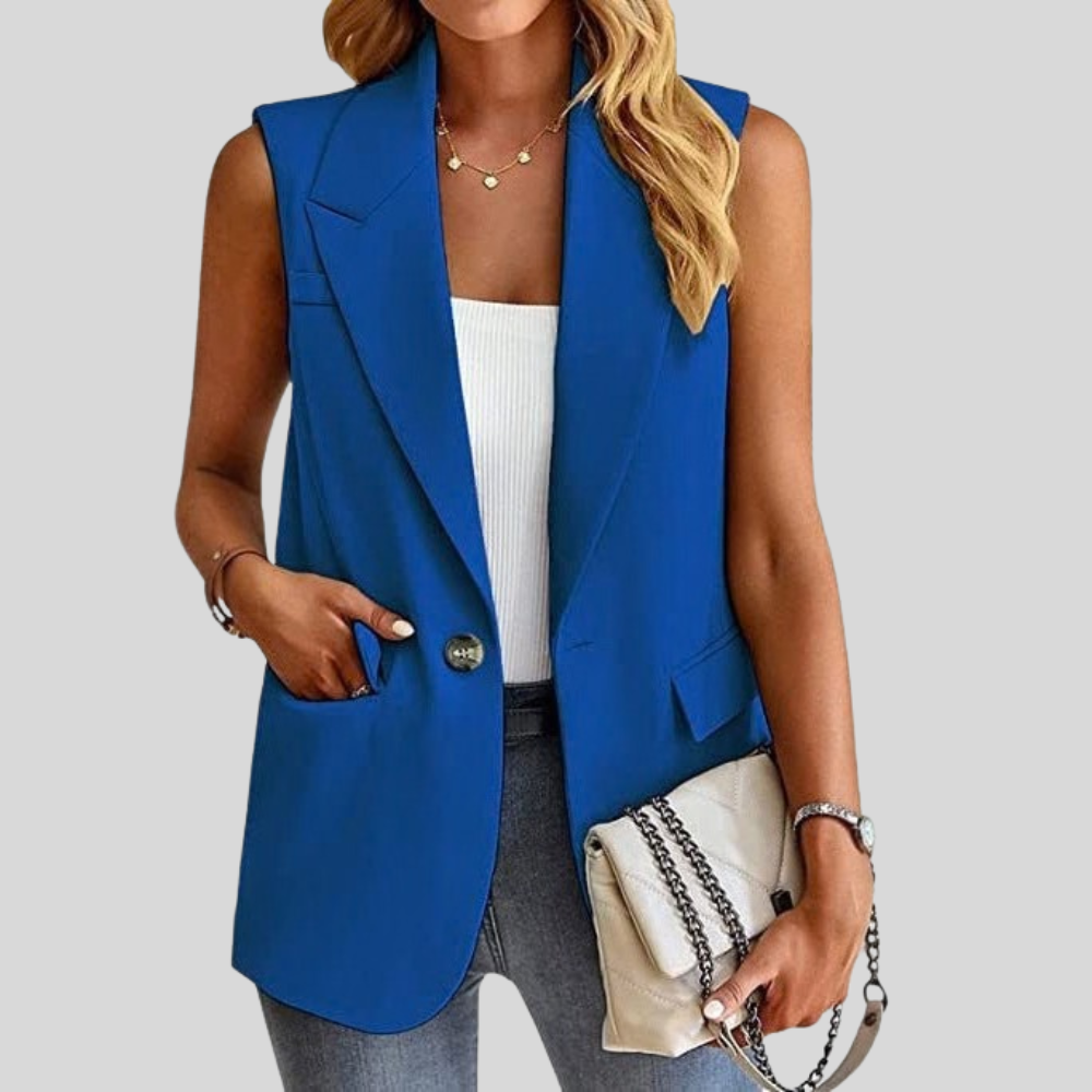 Polished Sleeveless Blazer Vest