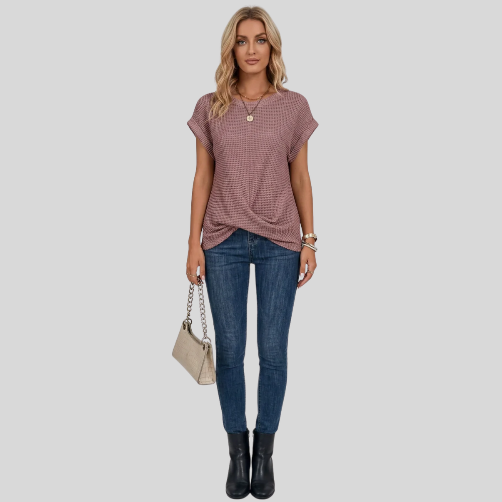 Airy Cotton Crew Neck Top