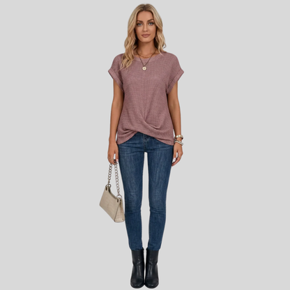 Airy Cotton Crew Neck Top