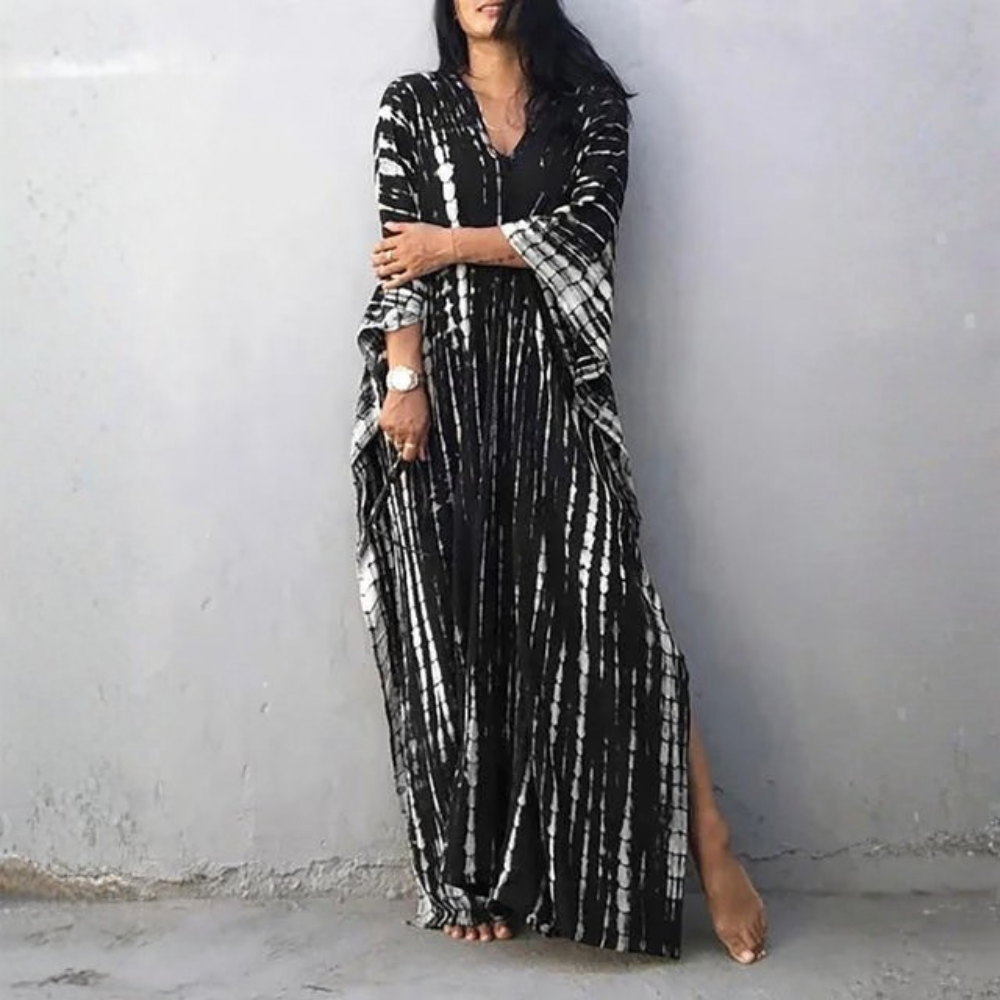 Airy Chiffon Caftan Maxi Dress