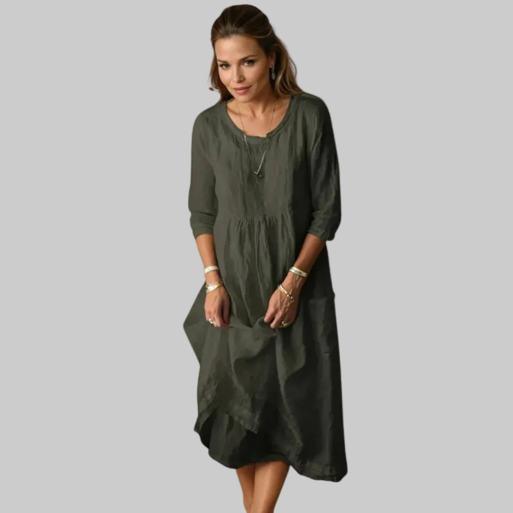 Chic Three Quarter Midi Dress