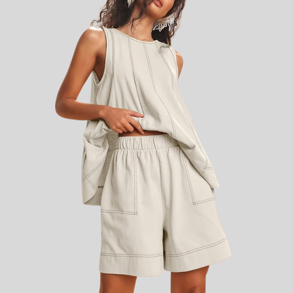 Sleeveless Two Piece Set