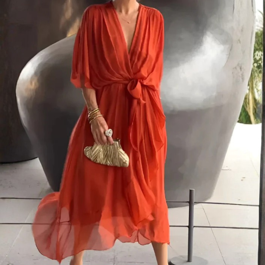 Radiant Wrap Midi Dress