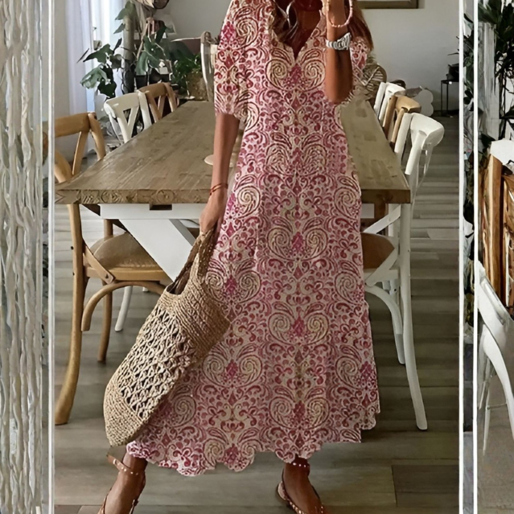 Boho Flowy Maxi Dress Tassel