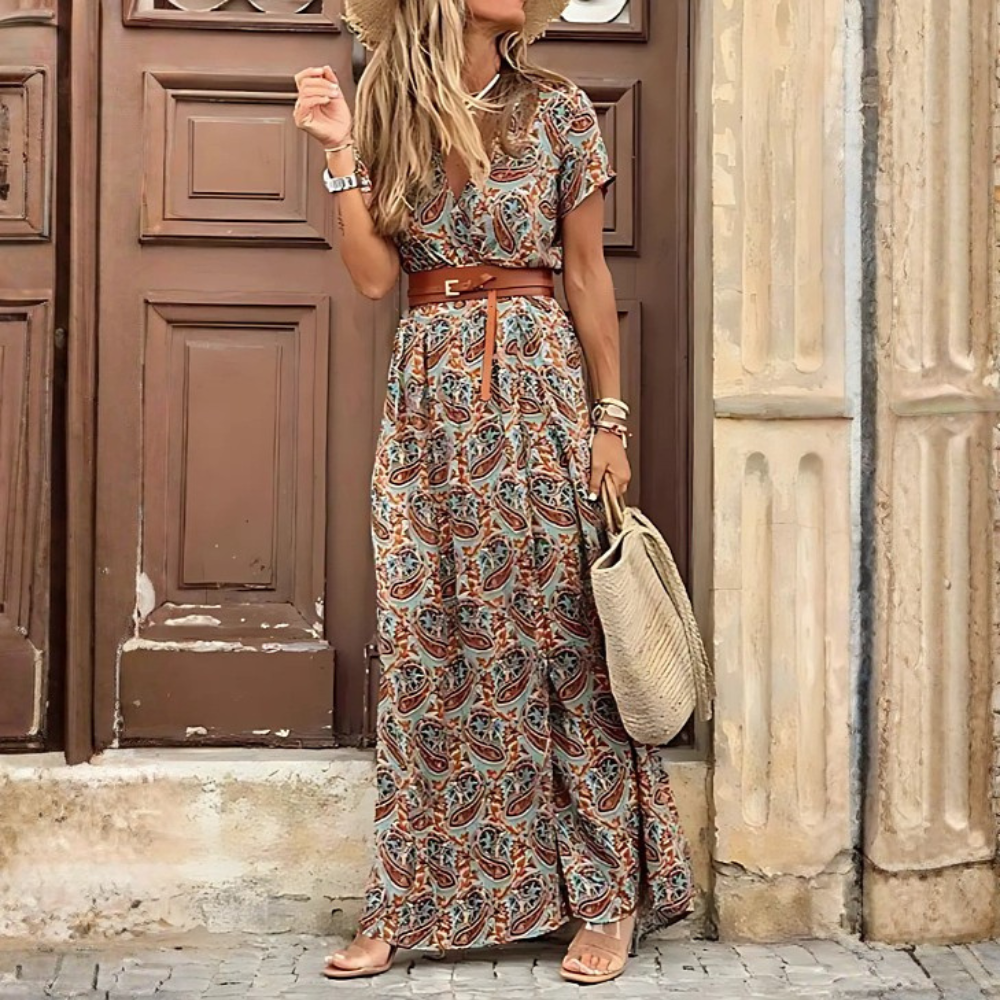 Airy Boho Print Maxi Dress