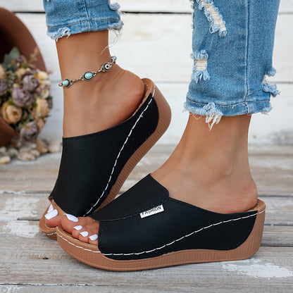 Open Toe Wedge Comfort Slides